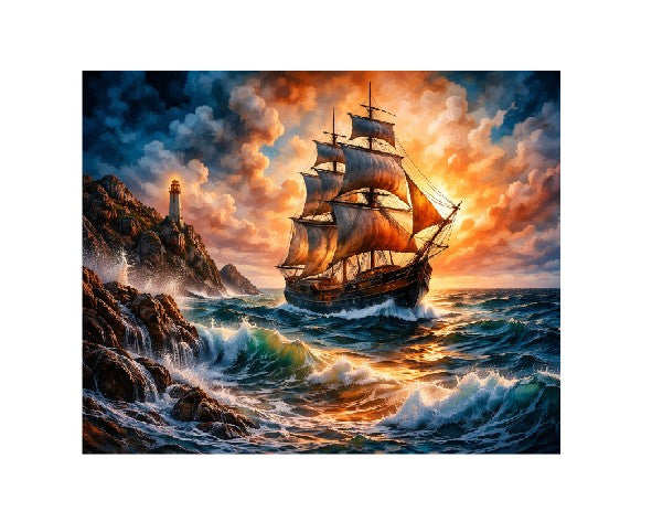 MS276 Metal Sign Wall Art Pirate Ship
