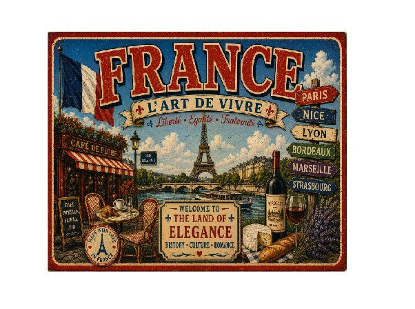 MS671 Vintage Style Metal Sign France
