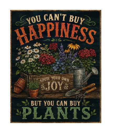 MS400 Vintage Style Metal Sign Plants