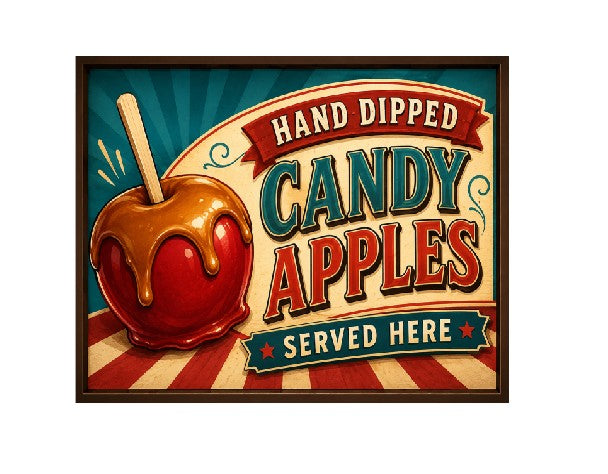 MS484 Vintage Style Metal Sign Candy Apples