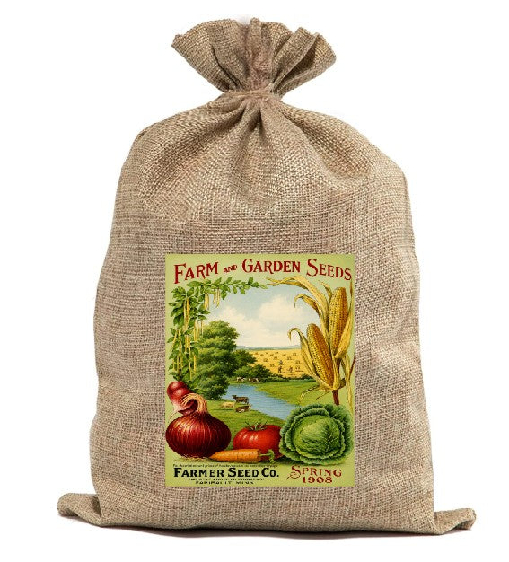 BUR100 Burlap Bag Vintage Style Bag Garden Seeds