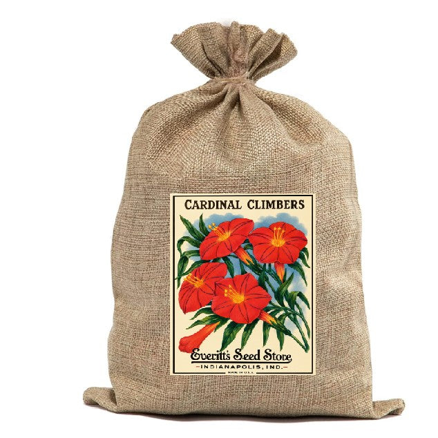 BUR96 Burlap Bag Vintage Style Bag Garden Seeds Cardinal