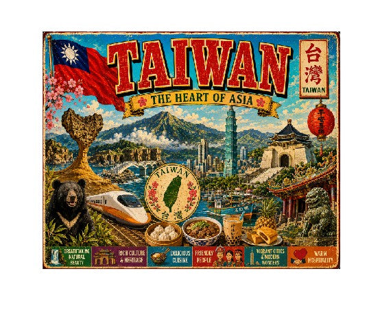MS736 Vintage Style Metal Sign Taiwan