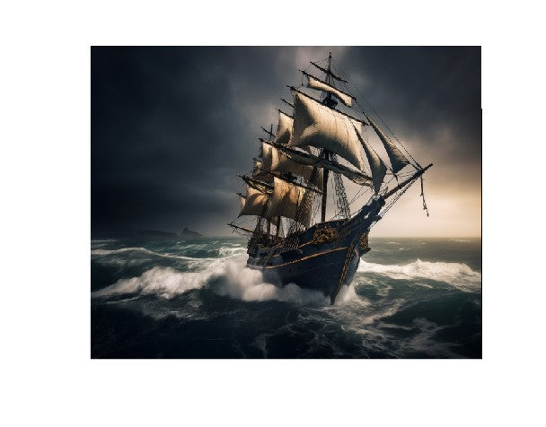 MS266 Metal Sign Wall Art Pirate Ship