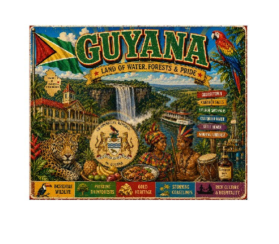 MS728 Vintage Style Metal Sign Guyana