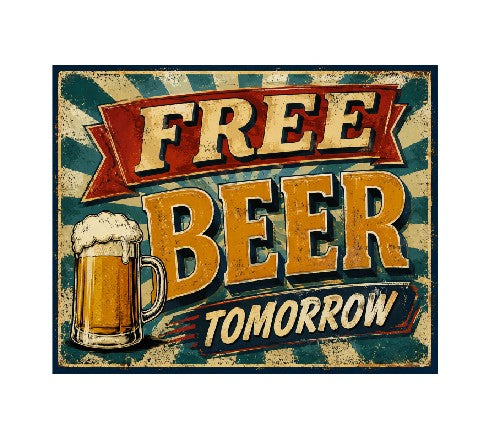 MS803 Vintage Style Metal Sign Funny Beer Sign