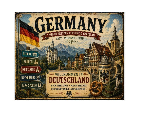 MS685 Vintage Style Metal Sign Germany