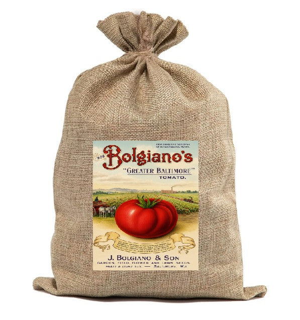 BUR91 Burlap Bag Vintage Style Bag Garden Seeds Tomatoes