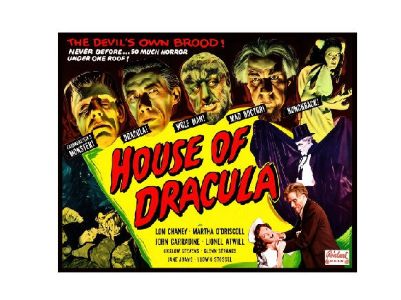 Vintage Style Metal Sign Horror Film House of Dracula MS910