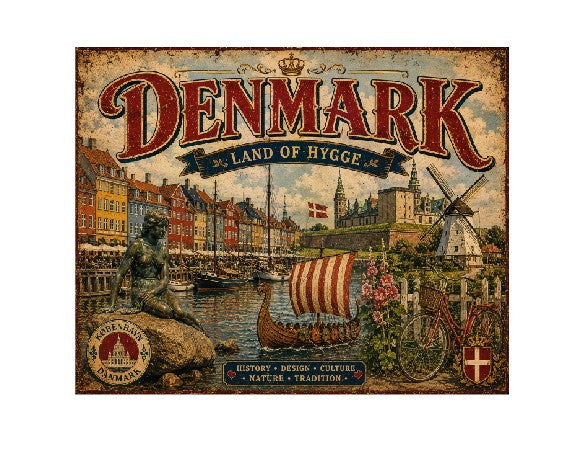 MS693 Vintage Style Metal Sign Denmark