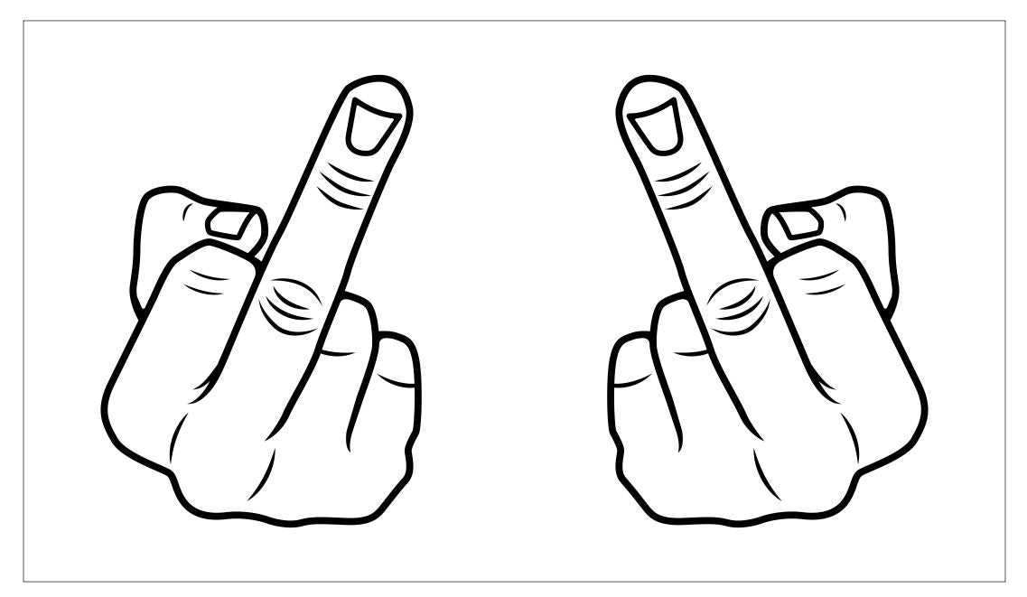 Hand Made Middle Finger Funny Business Cards Pack of 50 BC07
