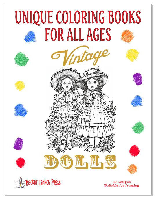 Vintage Dolls Adult Coloring Book AB10 ISBN 978-1-967538-01-0
