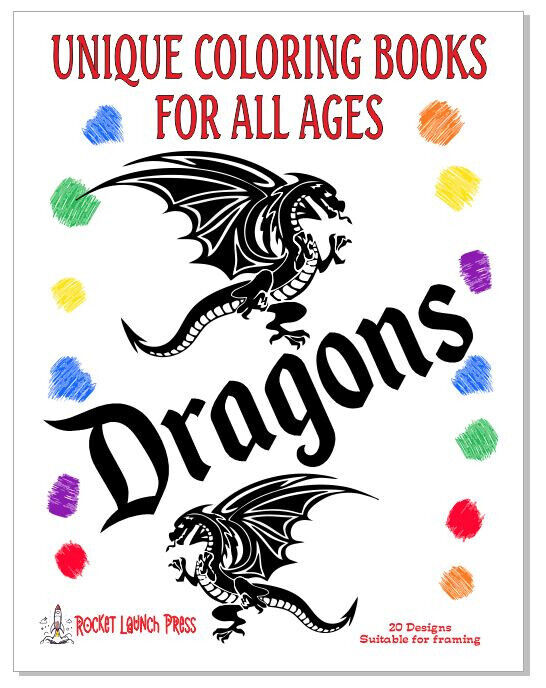 Dragons Adult Coloring Book AB05 ISBN 978-1-967538-08-9