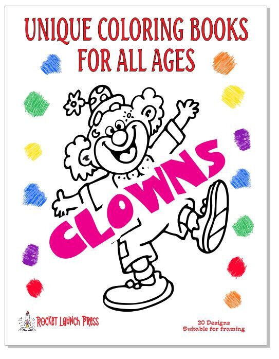 Clowns Adult coloring book AB04 ISBN 978-1-967538-07-2