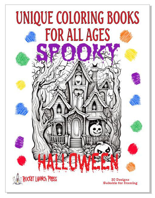 Spooky Halloween Adult Coloring Book AB09