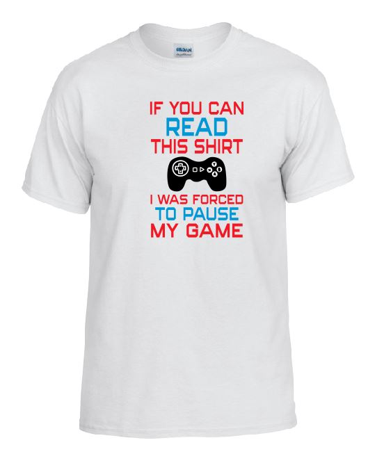 TS13 Forced To Pause My Game White T-Shirt