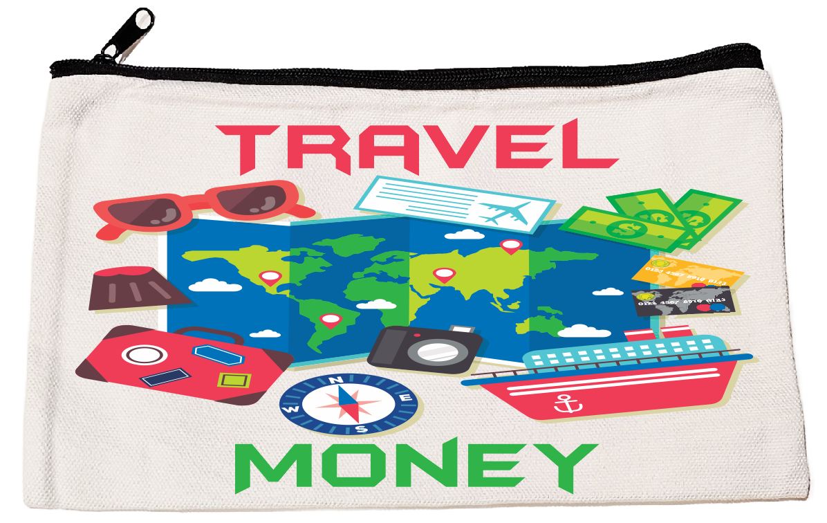 ZB09 Travel Money Canvas Zipper Bag