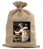 BUR31 Burlap Bag Vintage Style Bag Birds Custard Powder