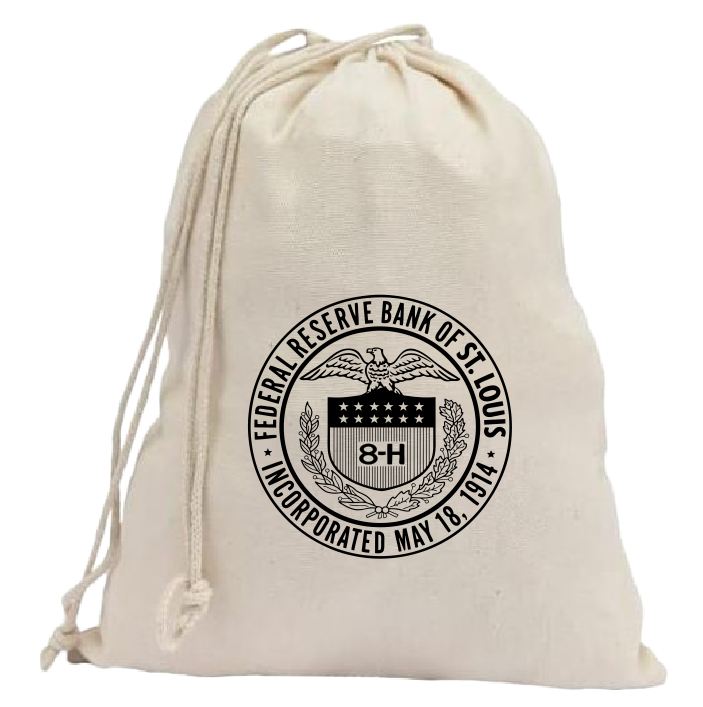 CB56 Coin Collector Canvas Bag Vintage Style Federal Reserve Bank of St. Louis