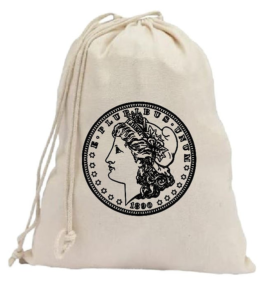 CB52 Coin Collector Canvas Bag Vintage Style Morgan Silver Dollar
