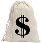 CB57 Coin Collector Canvas Bag Vintage Style Dollar Sign Bag Black