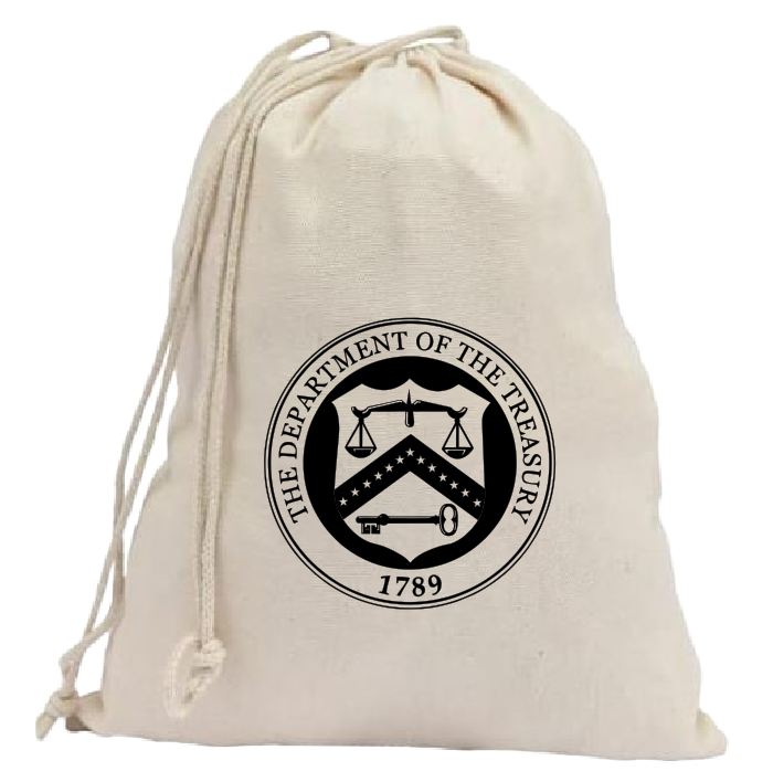 CB55 Coin Collector Canvas Bag Vintage Style Dept. of the Treasury