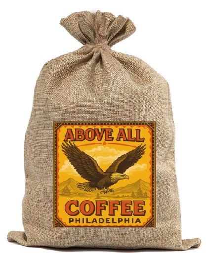 BB15 Above All Coffee Burlap Bag