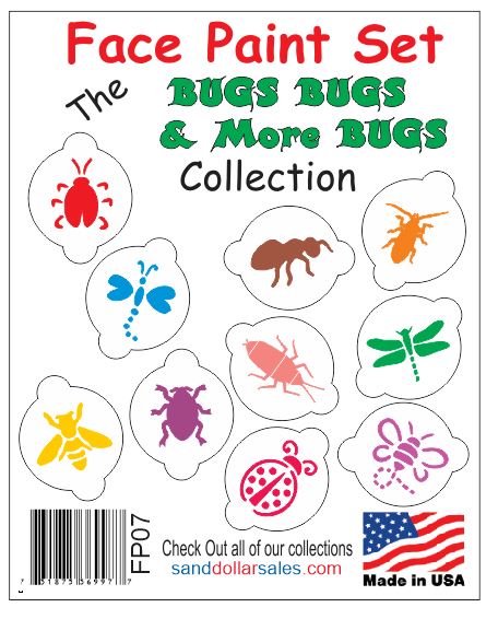 FP07 Face Paint Set Bugs Bugs and More Bugs Collection
