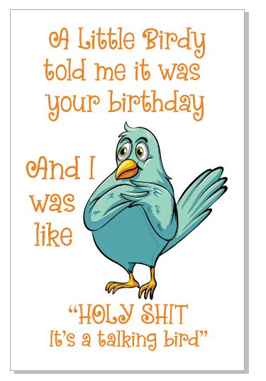 GC22 Birthday Card Greeting Card Happy Birthday Talking Bird