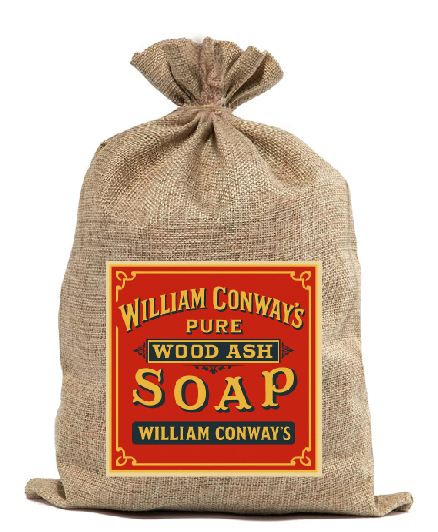 BB14 Wood Ash Soap Burlap Bag