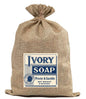 BUR35  Burlap Bag Vintage Style Bag Ivory Soap