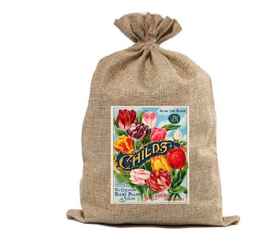 BUR89  Burlap Bag Vintage Style Bag Garden Seeds
