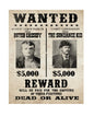 MS494 Vintage Style Metal Sign Wanted Cassidy Sundance