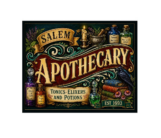 Vintage Style Metal Sign Halloween Potions MS932
