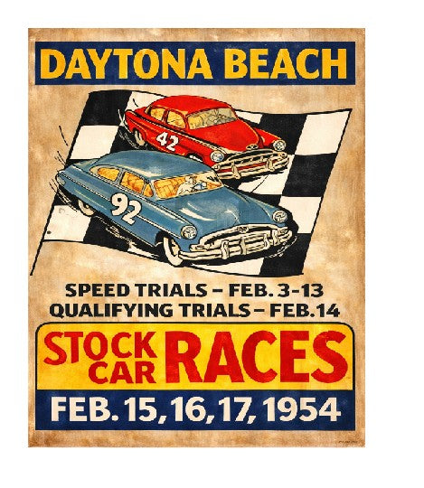 Vintage Style Metal Sign Stock Car Races MS975