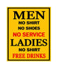 MS423 Vintage Style Metal Sign Free Drinks