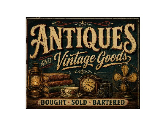 MS813 Vintage Style Metal Sign Antiques