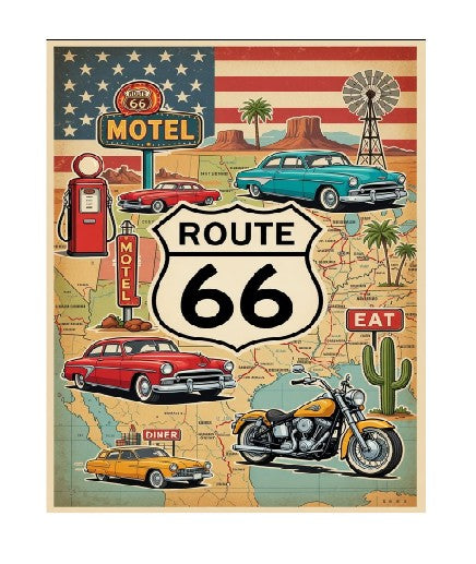 MS293 Vintage Style Metal Sign Route 66