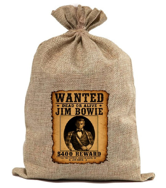 BUR80 Burlap Bag Vintage Style Bag Wanted Jim Bowie BUR80