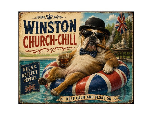 MS557 Vintage Style Metal Sign Funny Dog Sign