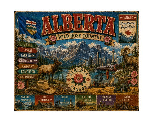 MS751 Vintage Style Metal Sign Alberta