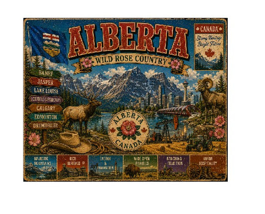 MS751 Vintage Style Metal Sign Alberta