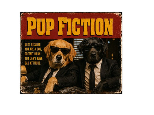MS569 Vintage Style Metal Sign Funny Dog Sign