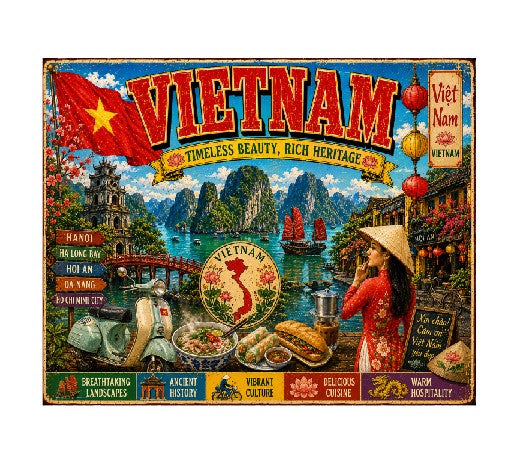 MS737 Vintage Style Metal Sign Vietnam