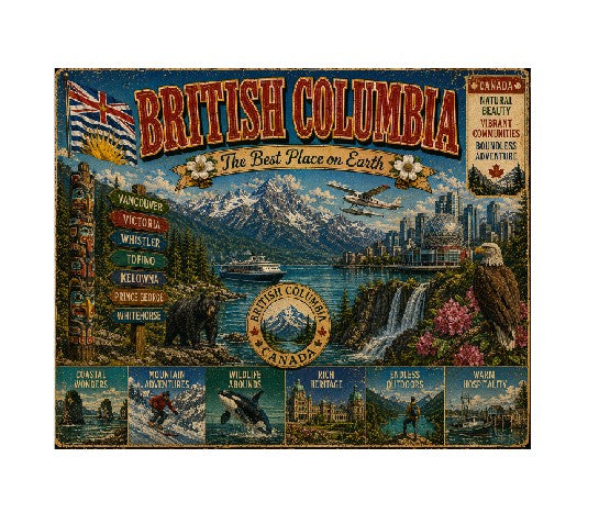 MS752 Vintage Style Metal Sign British Columbia