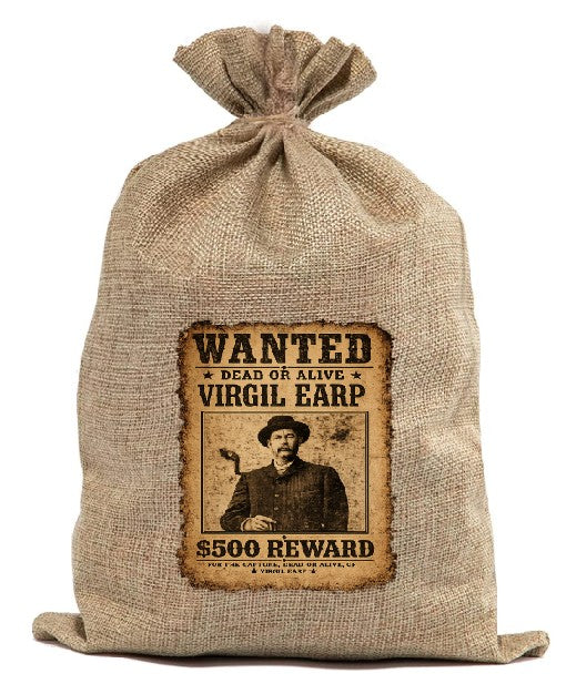 BUR77 Burlap Bag Vintage Style Bag Wanted Virgil Earp
