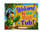MS252 Vintage Style Metal Sign Hot Tub