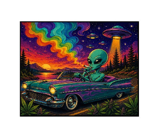 MS817 Vintage Style Metal Sign Funny Alien Sign