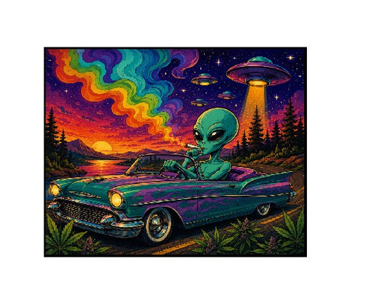 MS817 Vintage Style Metal Sign Funny Alien Sign
