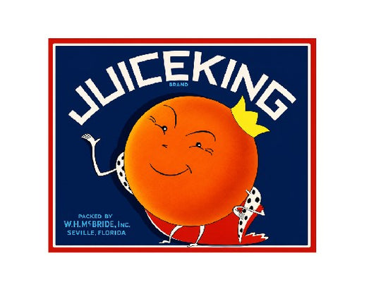 MS115   Crate Label Vintage Style Sign Metal Wall Deco Orange Juice King